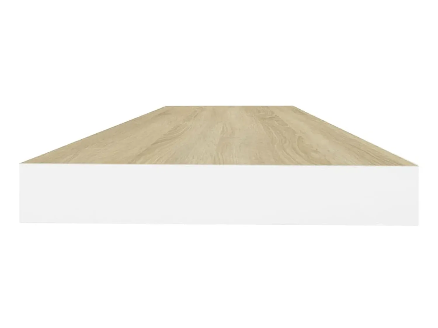 Prateleira| Prateleira parede suspensa 80x23,5x3,8 cm MDF carvalho e branco PT973440 Castanho