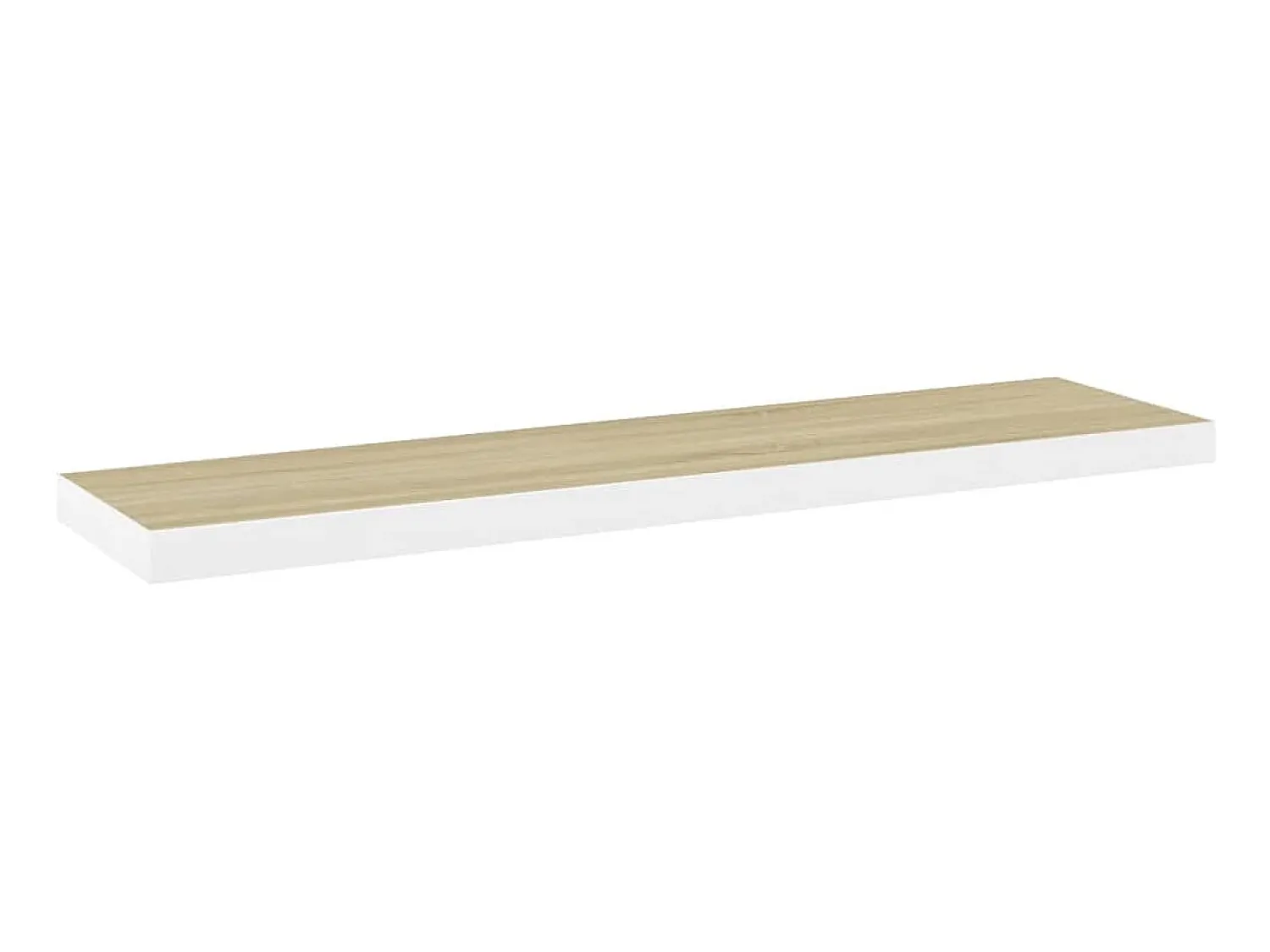 Prateleira* Prateleira parede suspensa 120x23,5x3,8cm MDF carvalho e branco PT681763 Castanho
