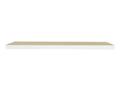Prateleira* Prateleira parede suspensa 120x23,5x3,8cm MDF carvalho e branco PT681763 Castanho