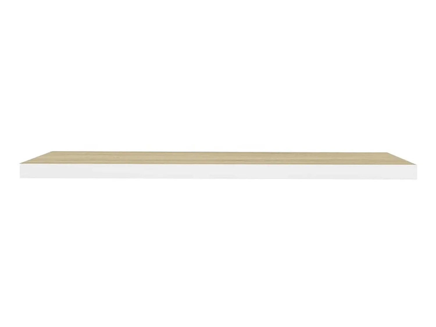 Prateleira* Prateleira parede suspensa 120x23,5x3,8cm MDF carvalho e branco PT681763 Castanho