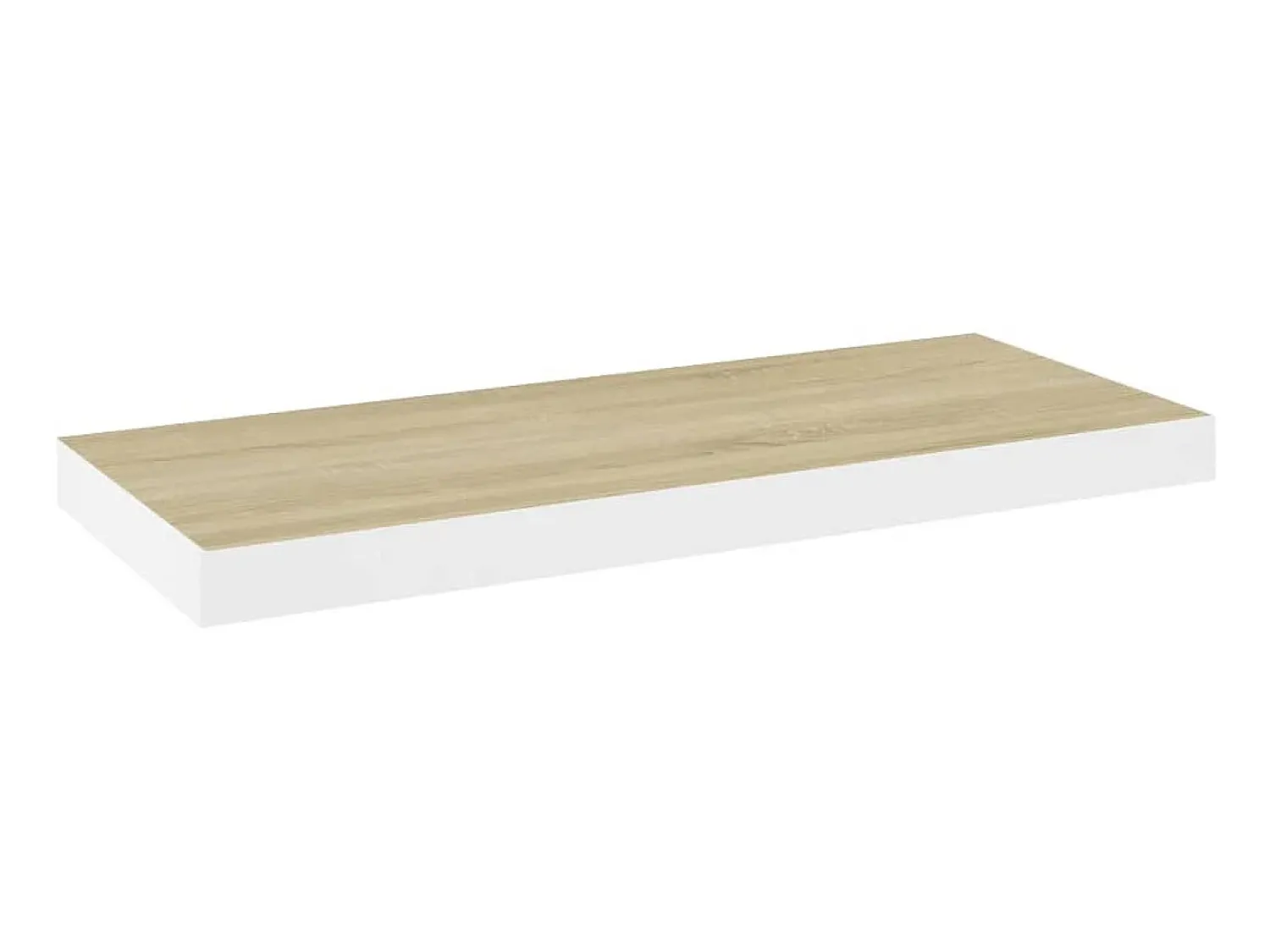 Outlet Prateleira parede suspensa 60x23,5x3,8 cm MDF carvalho e branco PT652298 Castanho