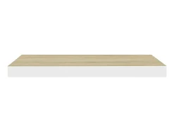 Outlet Prateleira parede suspensa 60x23,5x3,8 cm MDF carvalho e branco PT652298 Castanho
