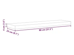 Prateleira|vidaxl Prateleira parede suspensa 80x23,5x3,8 cm MDF carvalho e branco Castanho