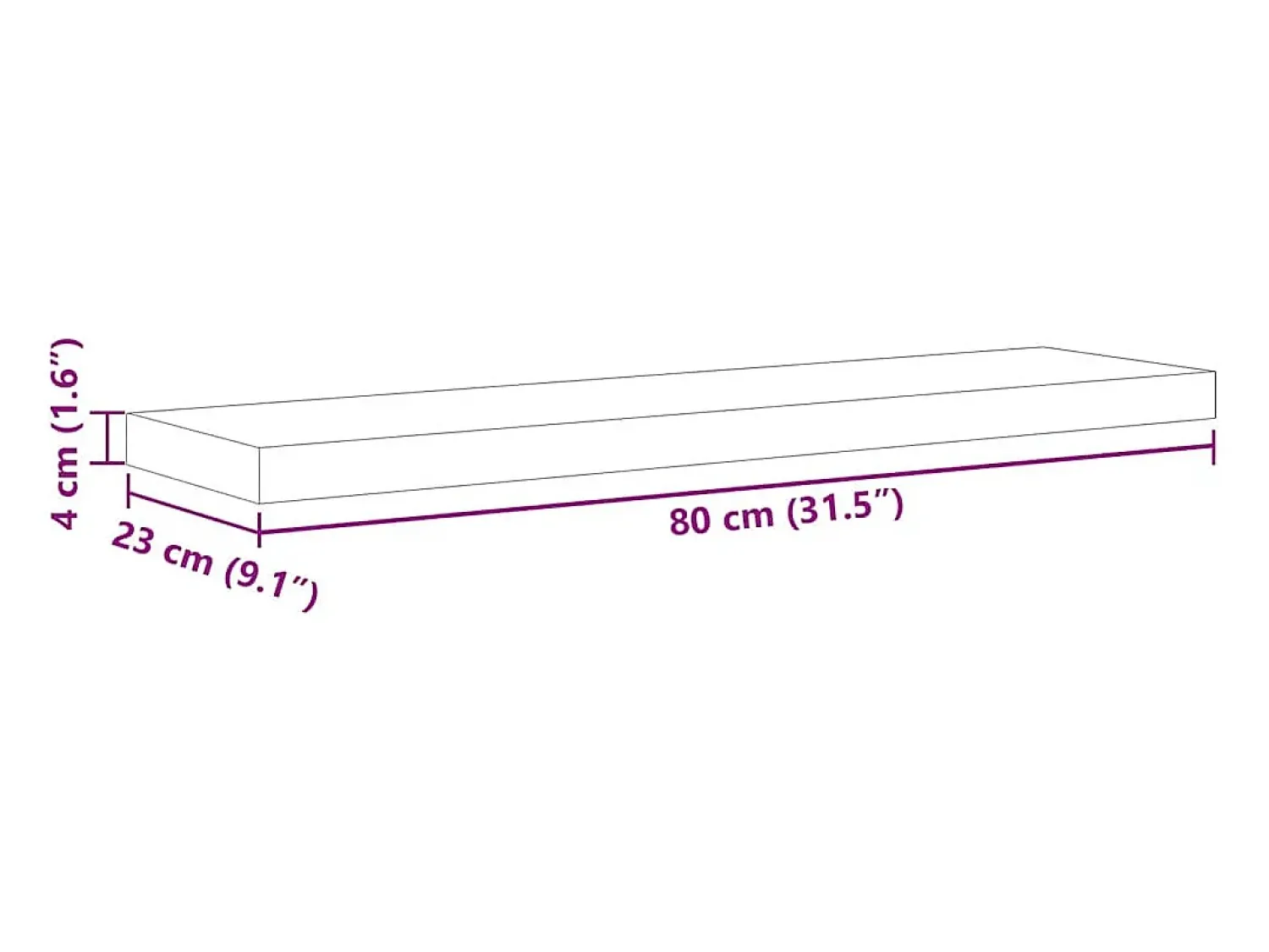Prateleira|vidaxl Prateleira parede suspensa 80x23,5x3,8 cm MDF carvalho e branco Castanho