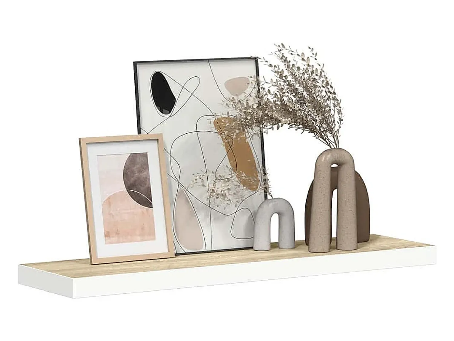 Prateleira|vidaxl Prateleira parede suspensa 80x23,5x3,8 cm MDF carvalho e branco Castanho