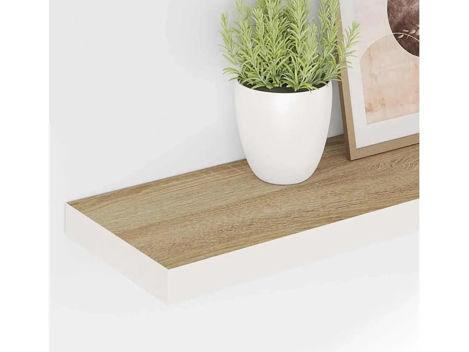 Prateleira|vidaxl Prateleira parede suspensa 80x23,5x3,8 cm MDF carvalho e branco Castanho