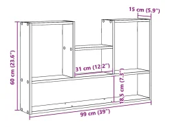 vidaxl Prateleira parede 96x12x64 cm derivados madeira carvalho sonoma^ Prateleira
