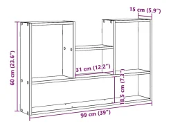 vidaxl Prateleira parede 99x15x60 cm derivados madeira carvalho fumado^ Prateleira