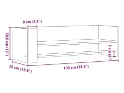 vidaxl Prateleira parede 100x35x30,5 cm deriv. de madeira cinza sonoma^ Prateleira