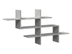 Prateleira|vidaxl Prateleira parede 124,5x18x60,5 cm deriv. madeira cinza cimento Cinzento