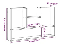 vidaxl Prateleira parede 99x15x60 cm derivados madeira cinzento sonoma^ Prateleira