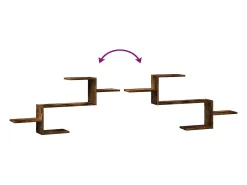 Outlet vidaxl Prateleira parede 104x15x49cm derivados madeira carvalho fumado Castanho