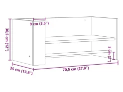 Prateleira*vidaxl Prateleira parede 70,5x35x30,5cm deriv. de madeira cinza sonoma Cinzento