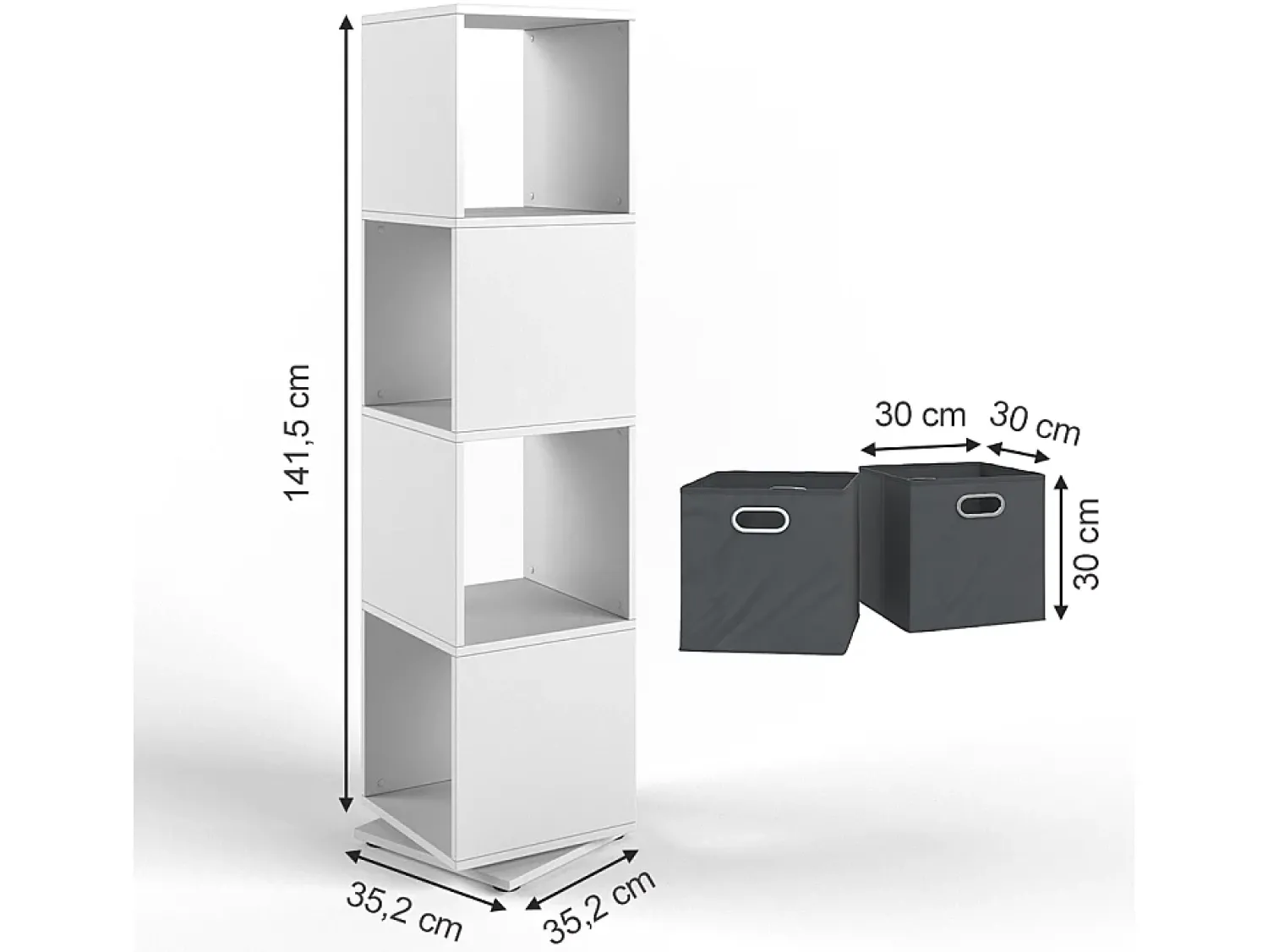 Outlet Vicco Prateleira rotativa 35.2x35.2x144.2 Branco