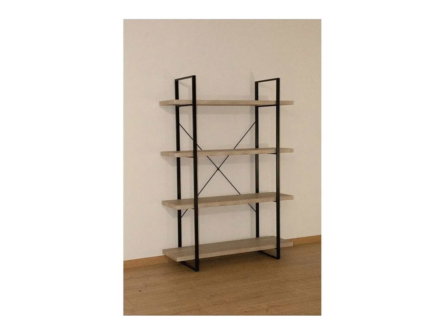 Meublorama Prateleira SHELVES tipo industrial de madeira e metal 4 Níveis.^ Prateleira