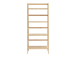 Clearance Prateleira SucceBuy de Bambu com 4 Níveis Prateleira de Armazenamento em Escada Trapezoidal para Banheiro, Quarto, Escritório, Estudo, Madeira Natural Amarelo claro