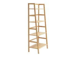 Clearance Prateleira SucceBuy de Bambu com 4 Níveis Prateleira de Armazenamento em Escada Trapezoidal para Banheiro, Quarto, Escritório, Estudo, Madeira Natural Amarelo claro