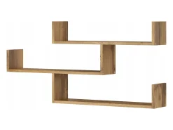 Prateleira| Prateleira suspensa de três níveis, prateleira de parede moderna para sala, 119 cm carvalho wotan Natural escuro
