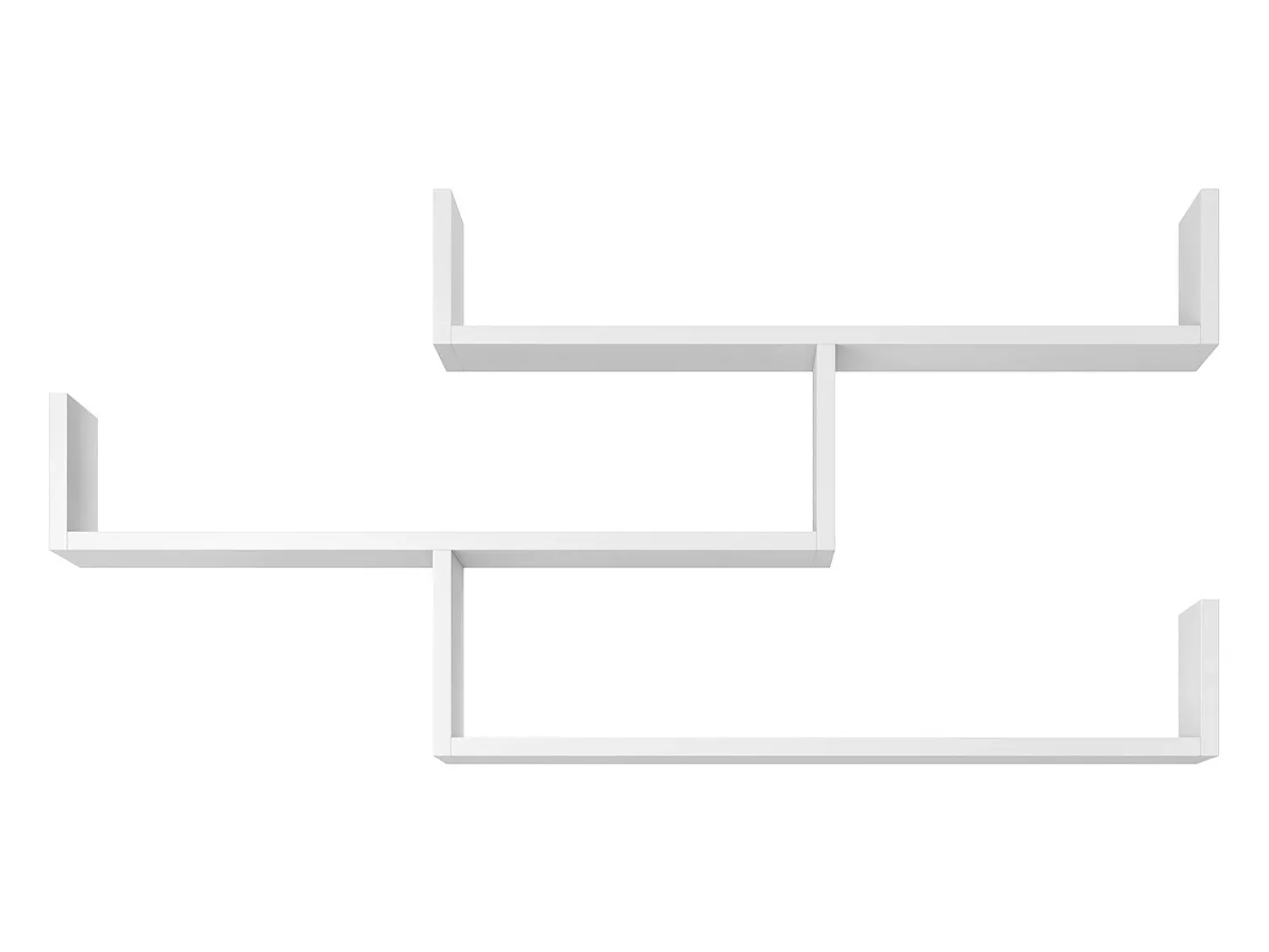 Hot Prateleira suspensa de três níveis, prateleira de parede moderna para sala, 119 cm mate Branco