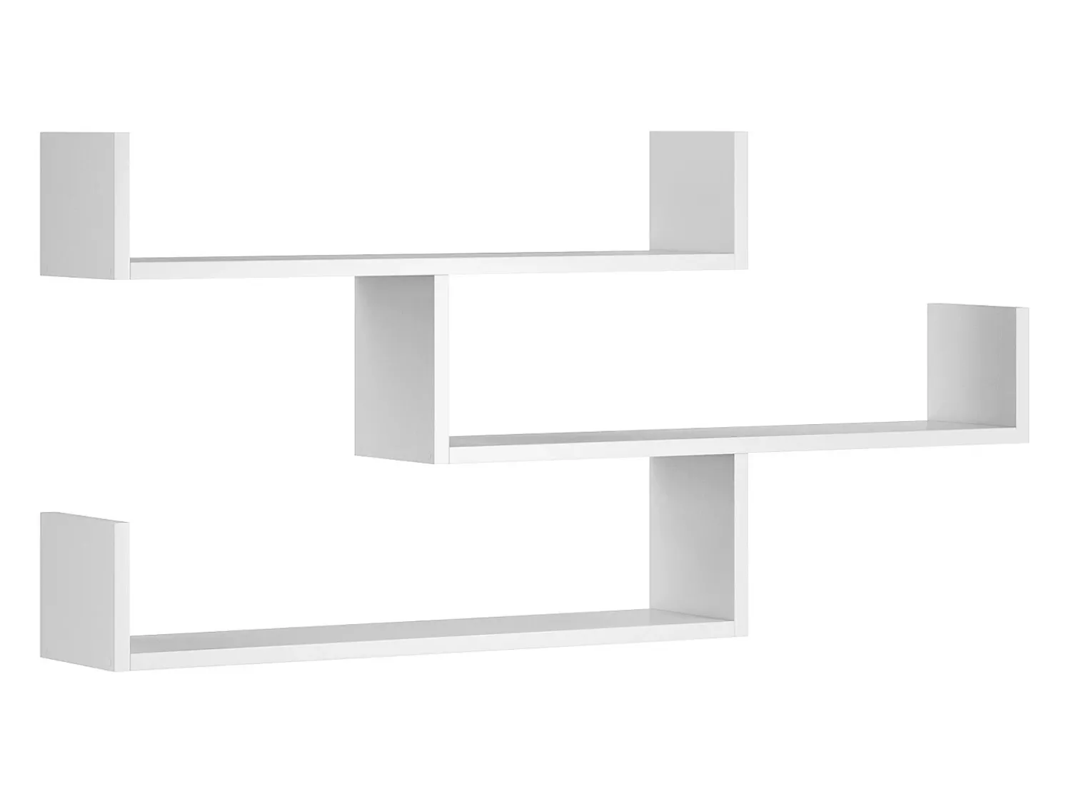 Hot Prateleira suspensa de três níveis, prateleira de parede moderna para sala, 119 cm mate Branco