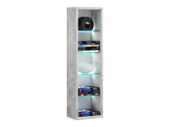 Móvel De Arrumação*VCM Prateleira Wood CD DVD | Estante | Armazenamento | Dimensões A. 77 x L. 21 x P. 14 cm | Prateleira de Suporte - Rasato L (Óptica de Concreto) Multicor