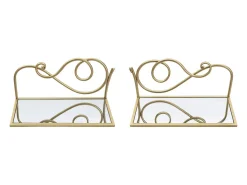 New Prateleira VKH226, Ouro, 41,5x18x20,5 cm, Kendra Home Dourado