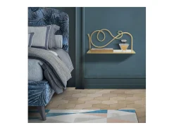New Prateleira VKH226, Ouro, 41,5x18x20,5 cm, Kendra Home Dourado