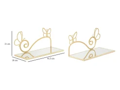 Prateleira VKH225, Ouro, 41,5x18x21 cm, Kendra Home^ Prateleira
