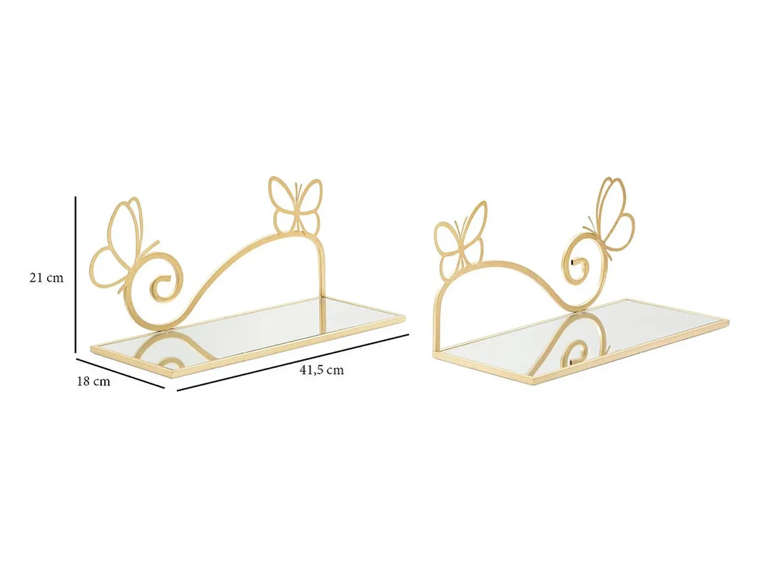 Prateleira VKH225, Ouro, 41,5x18x21 cm, Kendra Home^ Prateleira