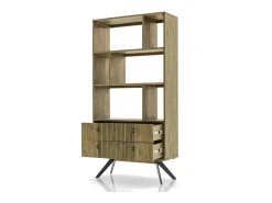 Biblioteca| Prateleira 90x180x35 cm castanha massa masl02 Cinzento / Castanho