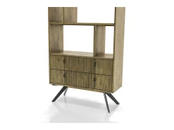Biblioteca| Prateleira 90x180x35 cm castanha massa masl02 Cinzento / Castanho