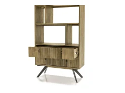 Biblioteca| Prateleira 90x180x35 cm castanha massa masl02 Cinzento / Castanho