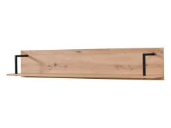 Prateleira| Prateleira 137,5x24x21 cm Natural Preto Preto / Castanho