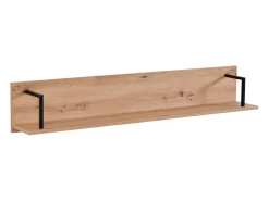 Prateleira| Prateleira 137,5x24x21 cm Natural Preto Preto / Castanho