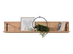 Prateleira| Prateleira 137,5x24x21 cm Natural Preto Preto / Castanho