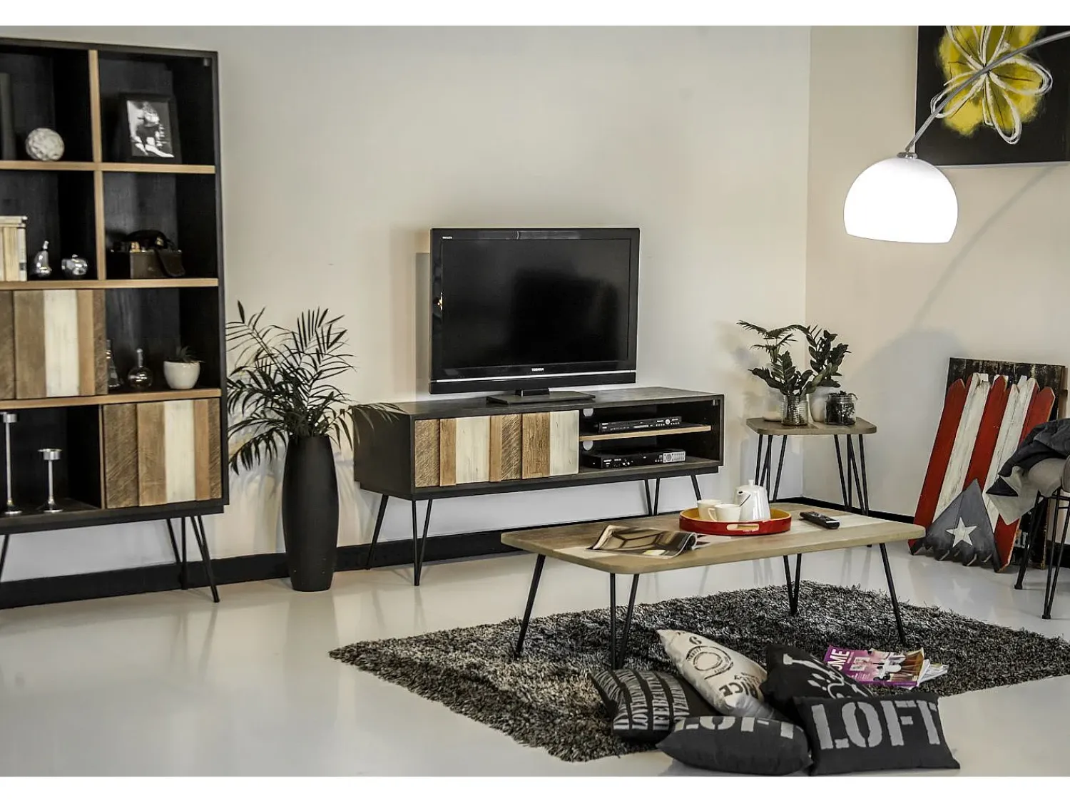 Prateleira 90x195x35 cm Preto adesso adesl02^ Biblioteca