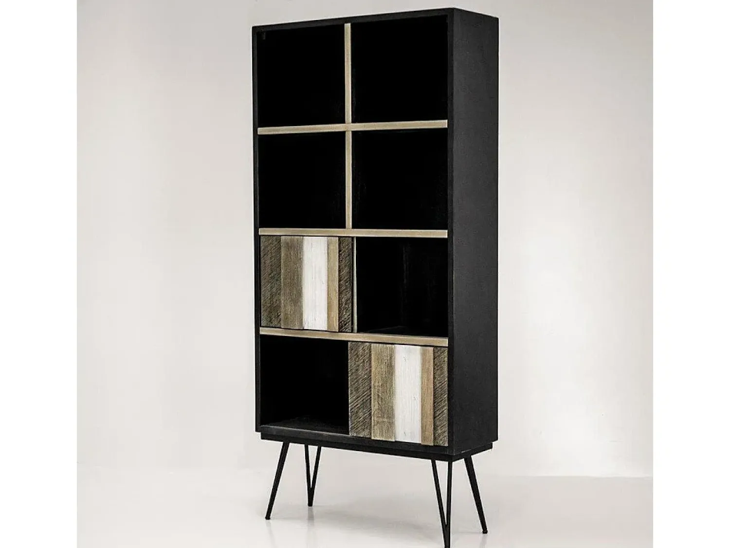 Prateleira 90x195x35 cm Preto adesso adesl02^ Biblioteca