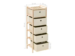 Prateleira*vidaxl Prateleiras arrumação c/ 5 cestos em tecido 2 pcs cedro Bege