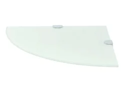 Prateleira| Prateleiras canto 2 pcs suportes cromados 25x25cm vidro PT515772 Branco