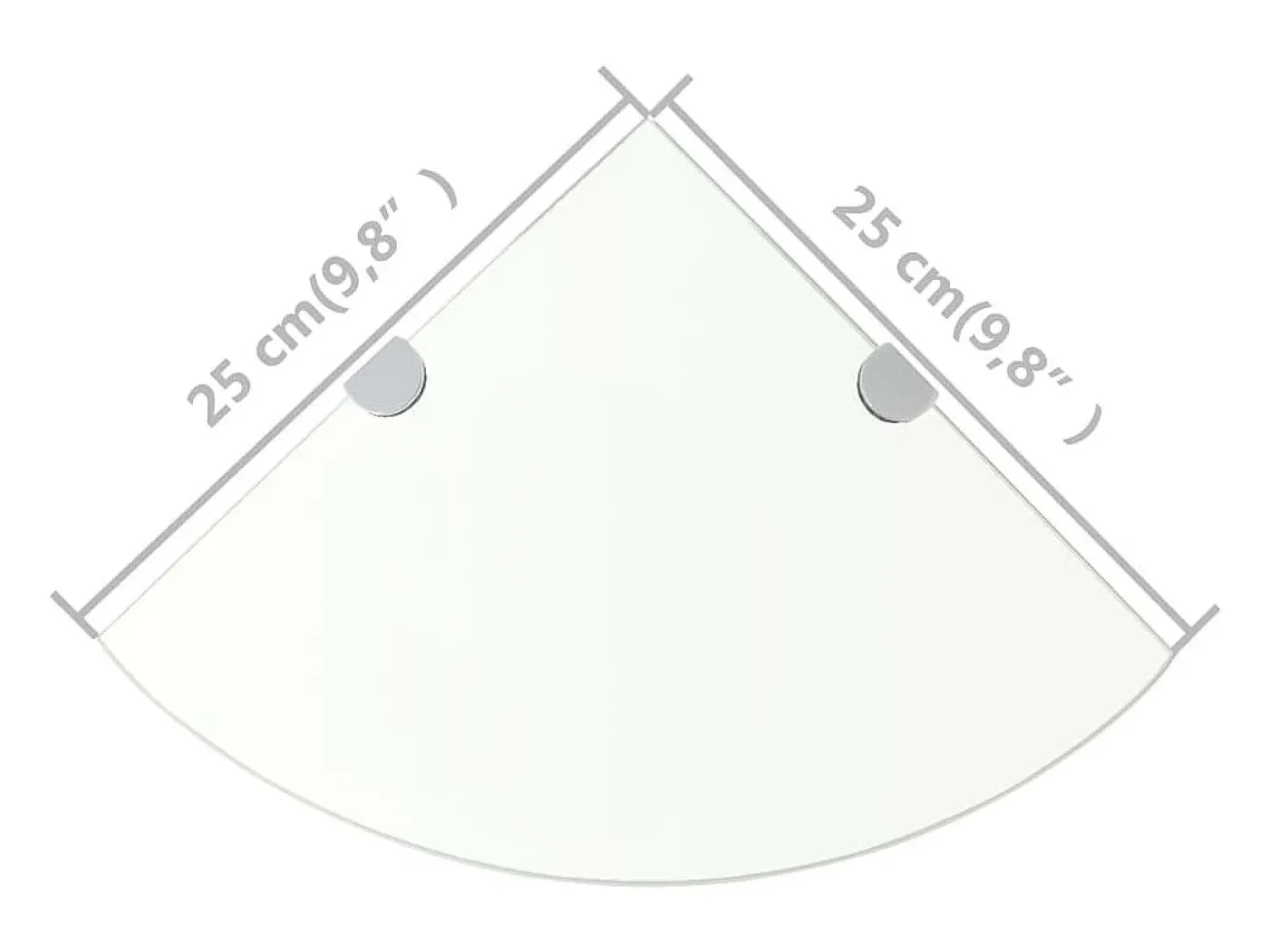 Prateleira|vidaxl Prateleiras canto 2 pcs suportes cromados 25x25cm vidro transp. Transparente