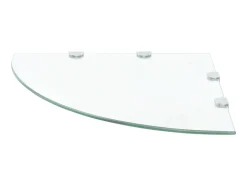 Clearance Prateleiras canto 2 pcs suportes cromados 45x45cm vidro transp. PT205733 Transparente