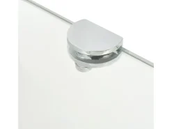 Prateleira* Prateleiras canto 2 pcs suportes cromados 25x25cm vidro transp. PT777380 Transparente