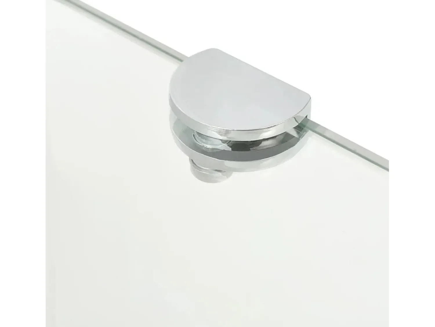 Prateleira* Prateleiras canto 2 pcs suportes cromados 25x25cm vidro transp. PT777380 Transparente