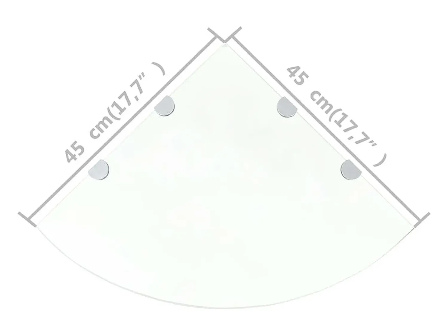 Prateleira|vidaxl Prateleiras canto 2 pcs suportes cromados 45x45cm vidro transp. Transparente