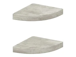 Outlet vidaxl Prateleiras canto parede 2 pcs 25x25x3,8cm MDF cimento Cinzento