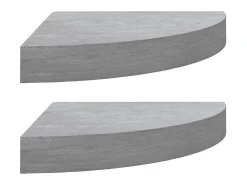 Prateleira* Prateleiras canto parede 2 pcs 35x35x3,8cm MDF cimento PT996711 Cinzento