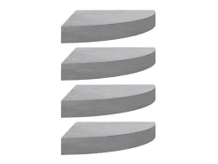 Prateleira* Prateleiras canto parede 4 pcs 35x35x3,8cm MDF cimento PT918955 Cinzento