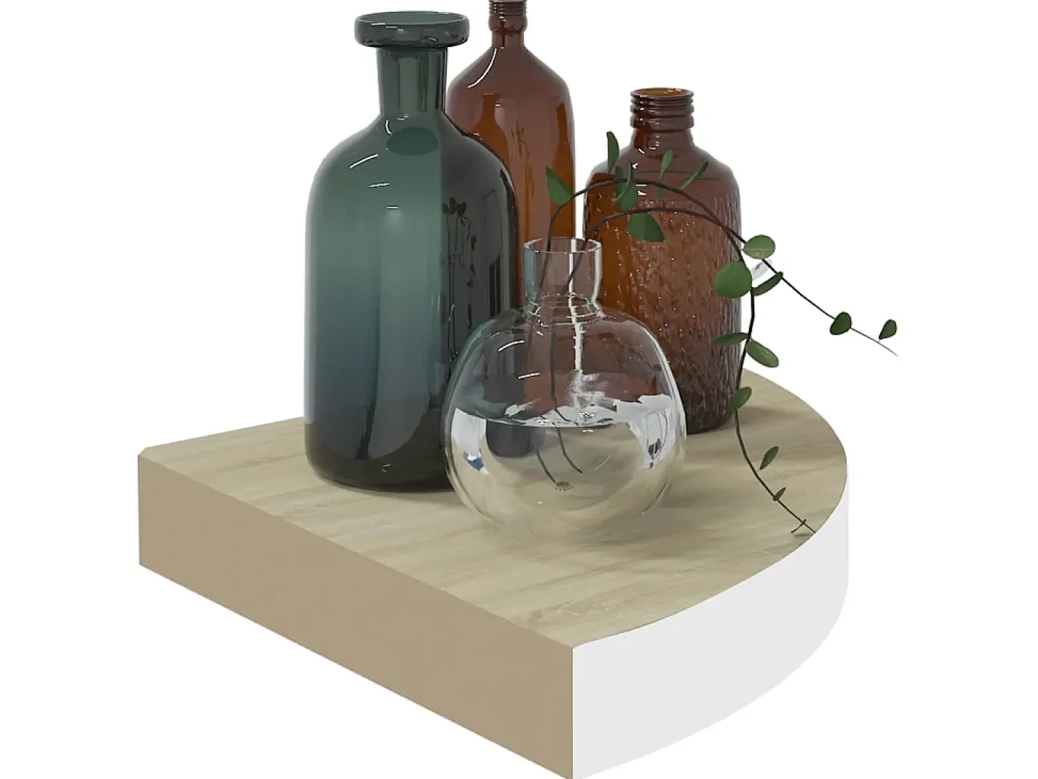 Prateleiras canto parede 2 pcs 25x25x3,8 cm MDF carvalho/branco PT109874^ Prateleira