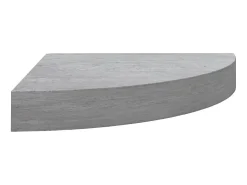 Prateleiras canto parede 2 pcs 25x25x3,8cm MDF cimento PT451703^ Prateleira