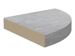 Prateleiras canto parede 2 pcs 25x25x3,8cm MDF cimento PT451703^ Prateleira